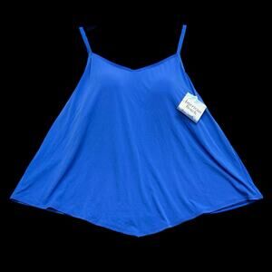 Maurices American Beach Womens 2X Royal Blue Tankini Swim Top Built In Bra